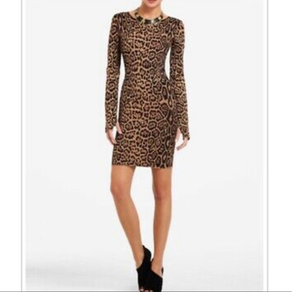 BCBG MaxAzria Sheena leopard print power dress xs